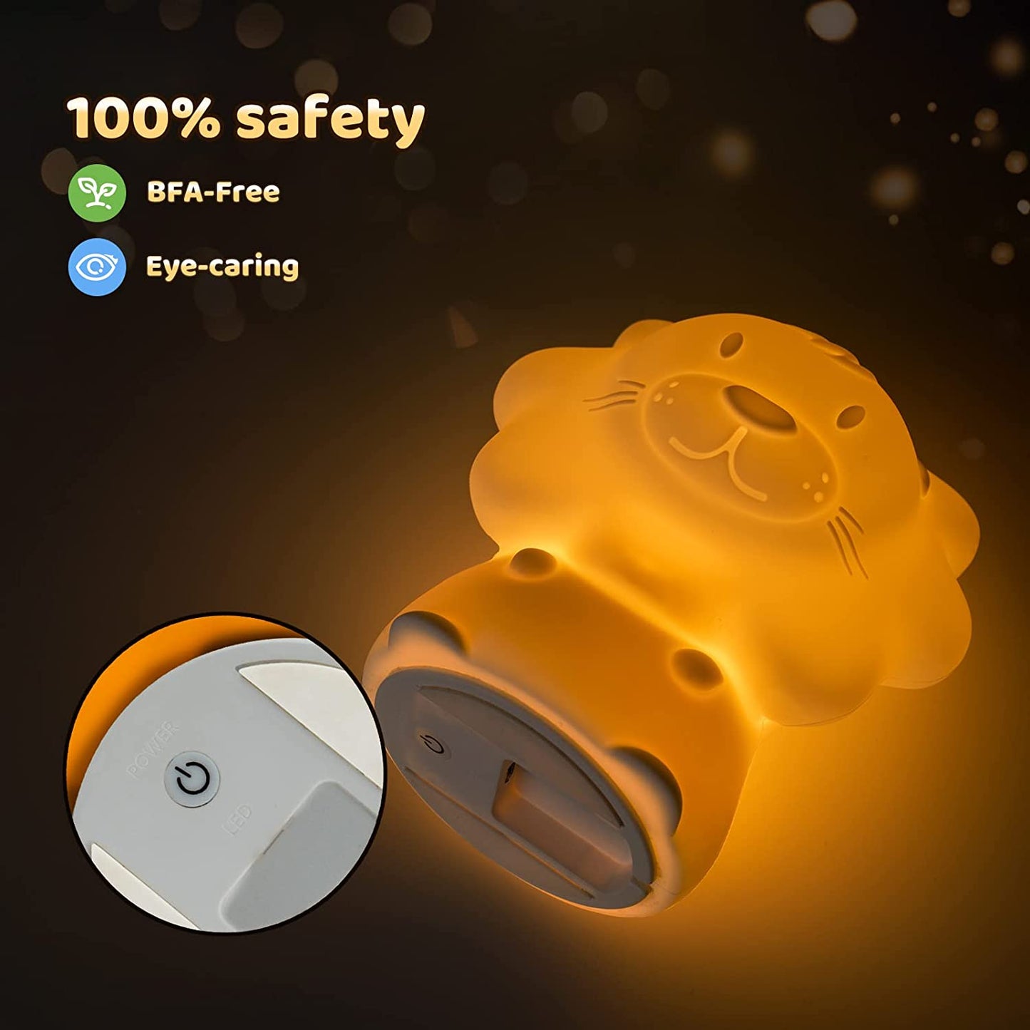 Cute Night Light for Kids - Lion