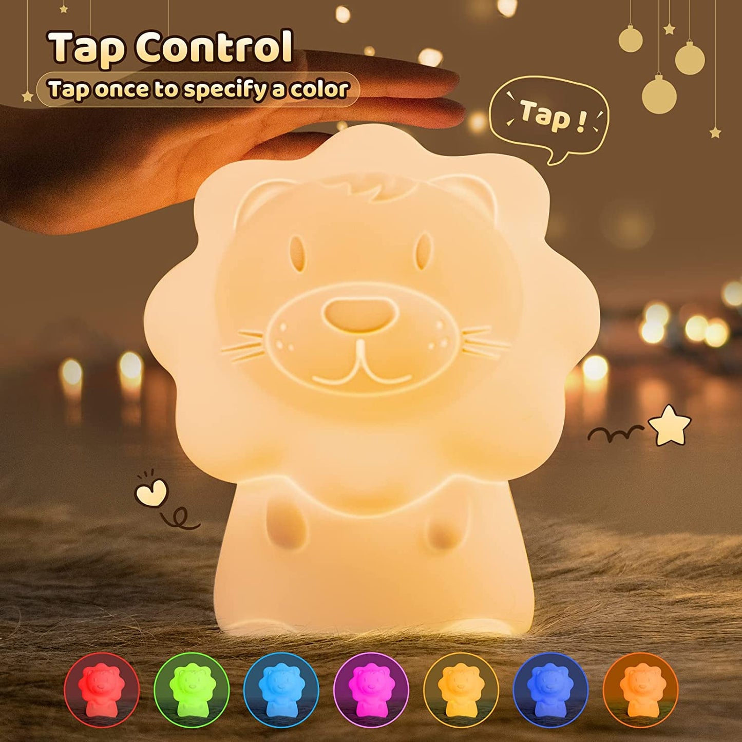 Cute Night Light for Kids - Lion