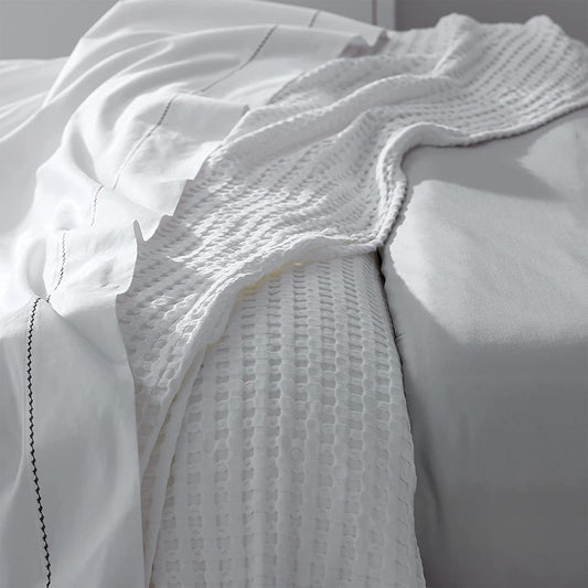 Waffle Weave Blanket - White