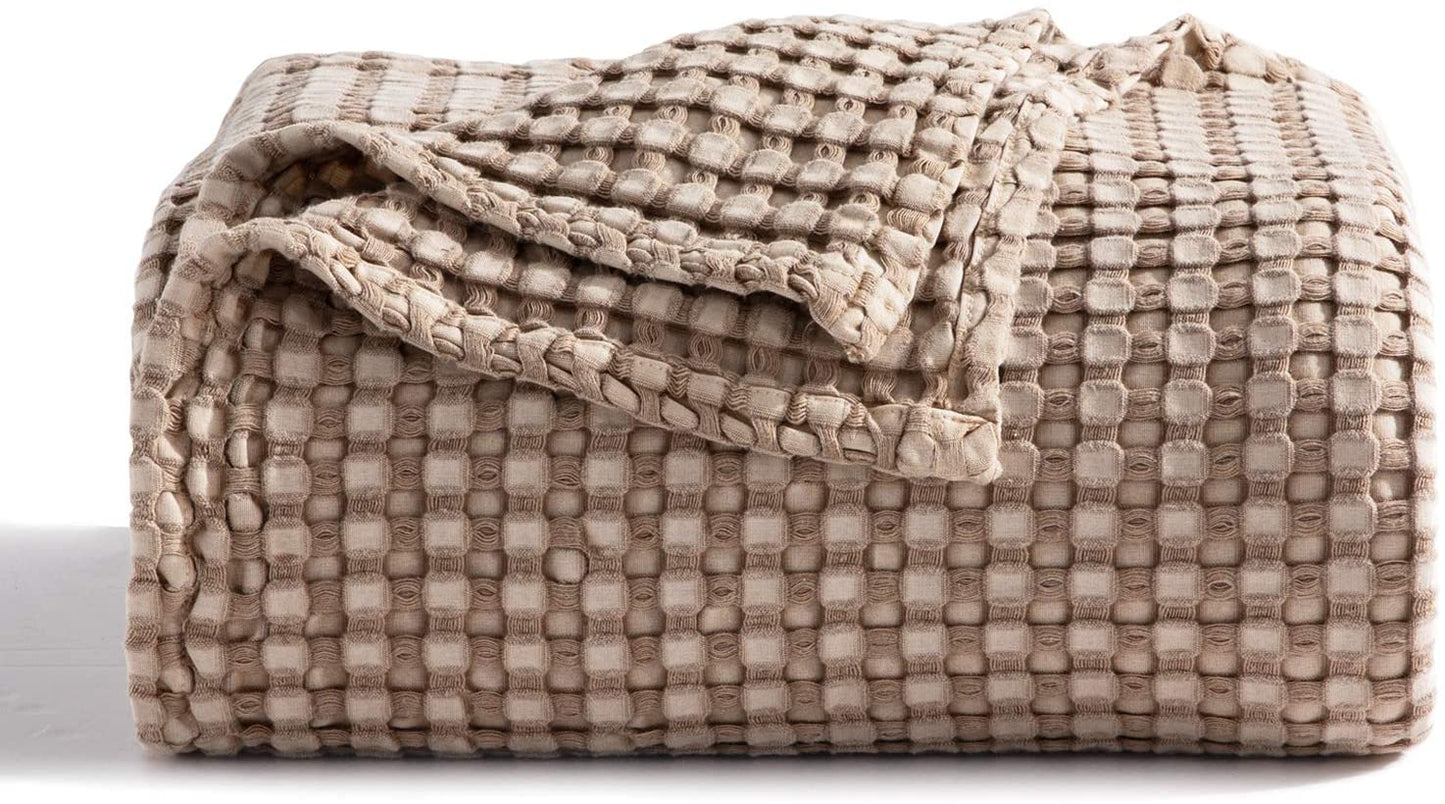 Waffle Weave Blanket - Brown