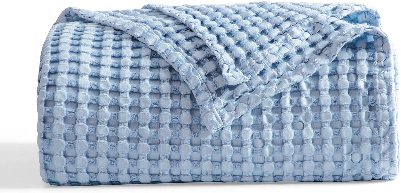 Waffle Weave Blanket - Blue