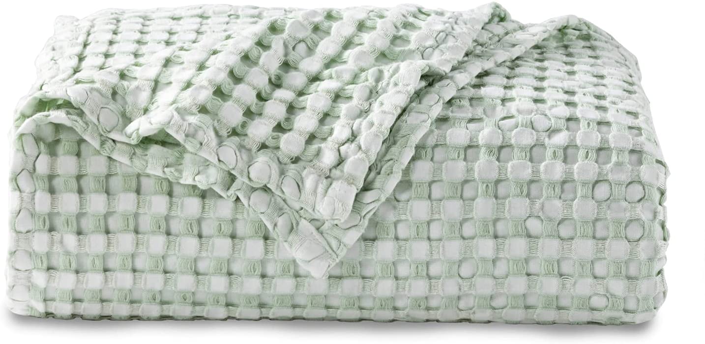 Waffle Weave Blanket - Green