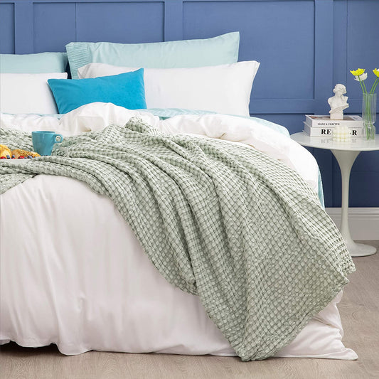 Waffle Weave Blanket - Green