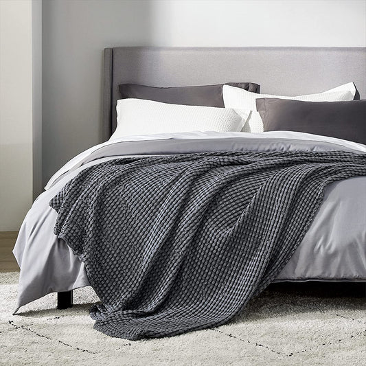 Waffle Weave Blanket - Grey