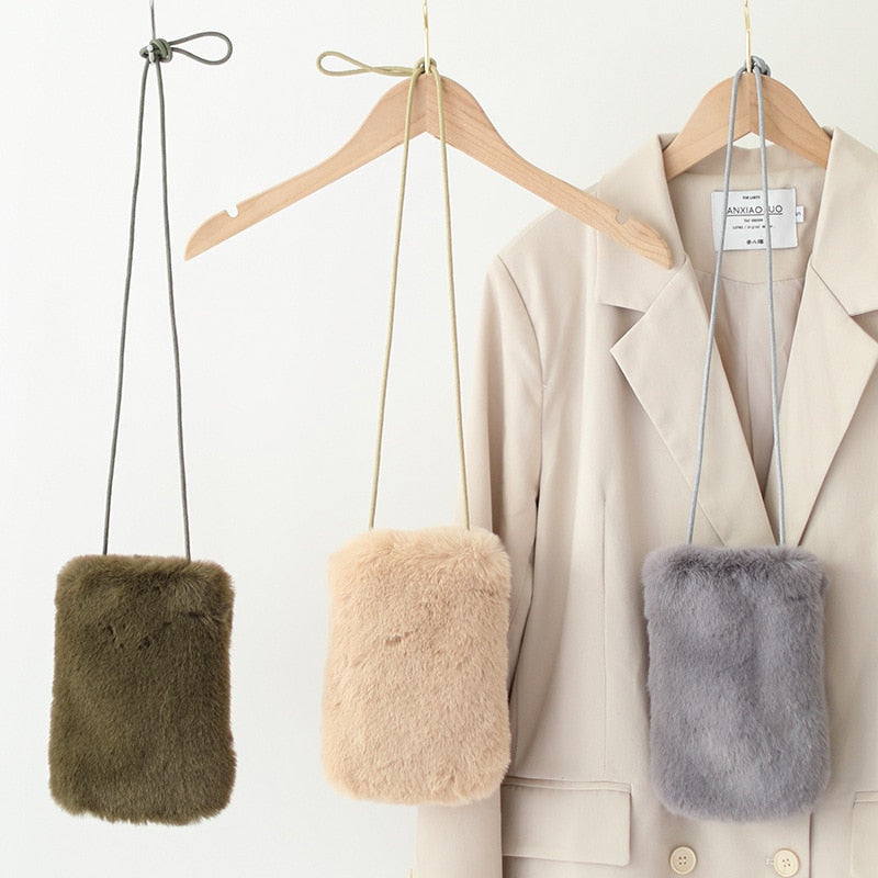 Cellphone Fur Sling Bag