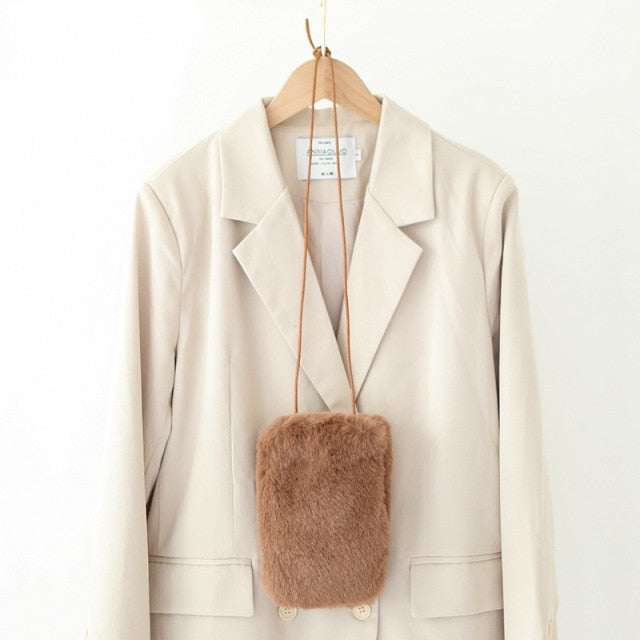 Cellphone Fur Sling Bag